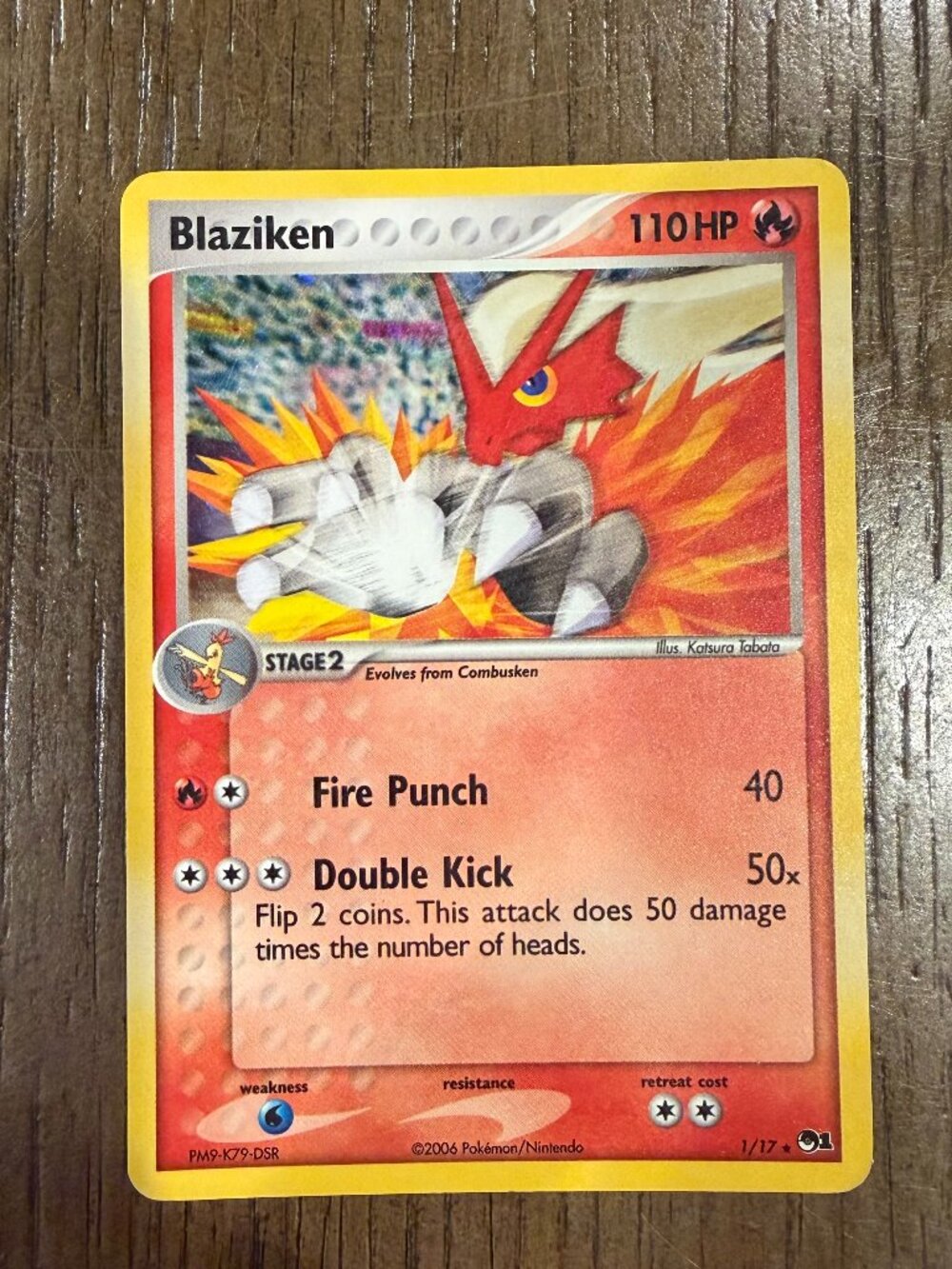 Blaziken 1/17 POP Series 1 Holo Pokemon Light Damage on Back